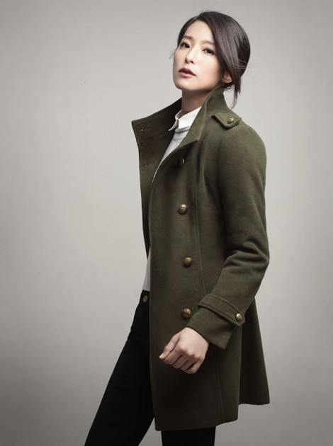 騎士排釦毛呢大衣-軍綠