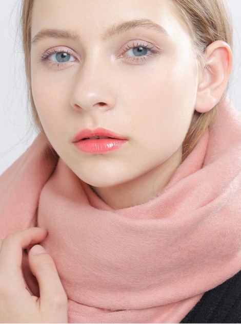 柔暖百搭圍巾-粉