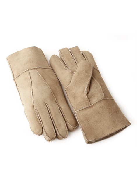 麂皮羊毛保暖手套-深卡