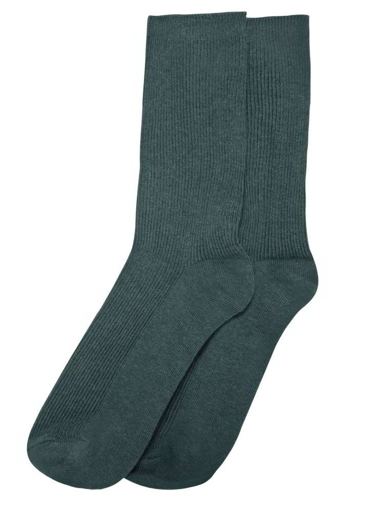 棉質彩色中筒襪-深綠