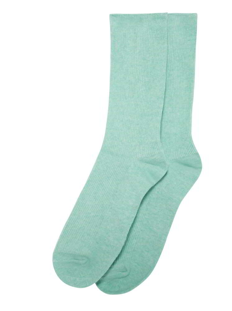 棉質糖果色彩中筒襪-綠