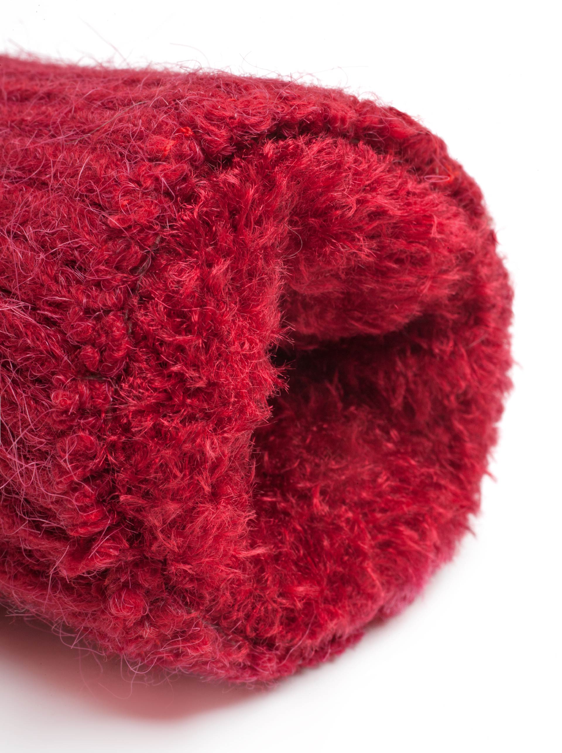 雪花紋針織手套-紅
