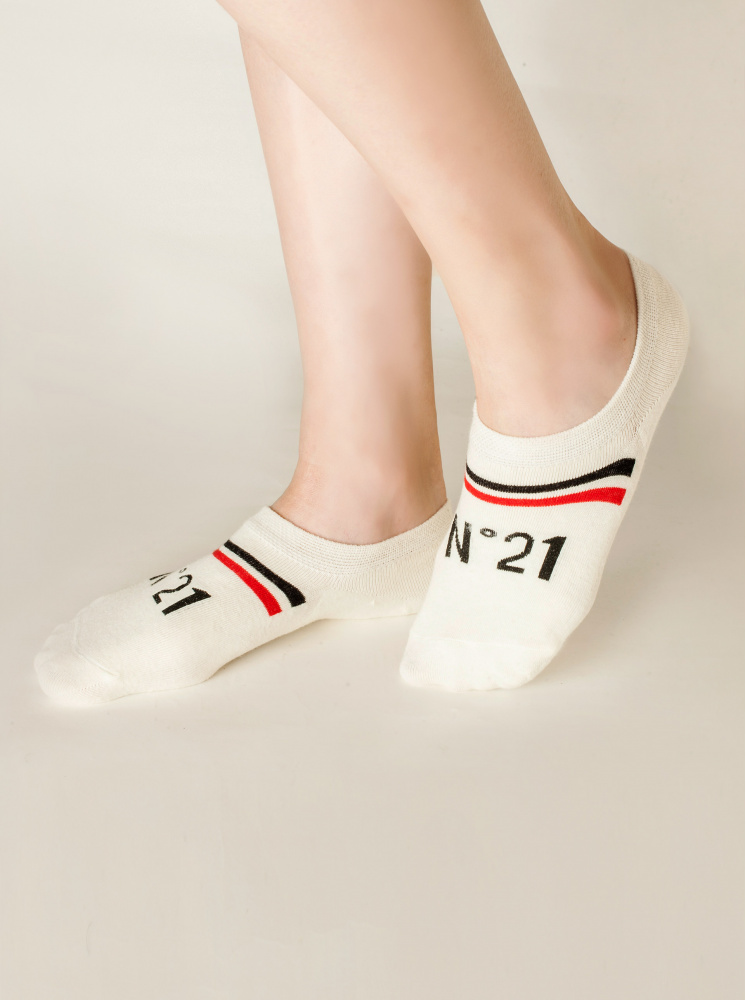 21數字裸襪(矽膠防滑)-白