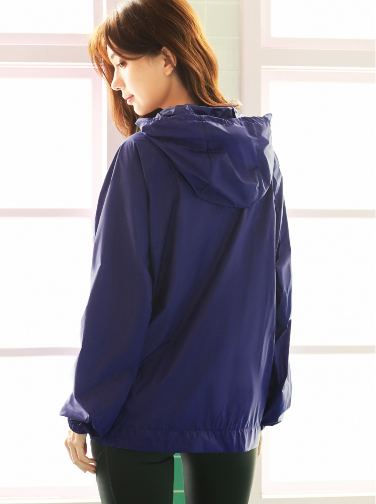 防潑水透氣外套(附收納袋)-深藍