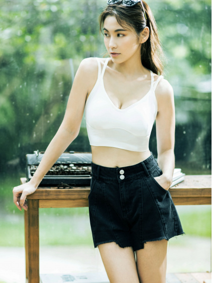 空氣感夏雪bra T-白