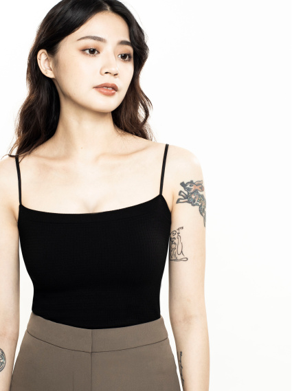 彈力乳膠Bra T-黑