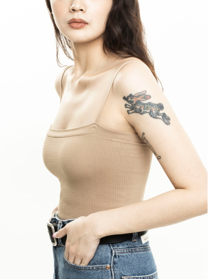 彈力乳膠Bra T-卡其