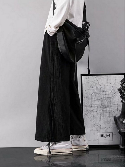 日系雙穿9分褲-黑