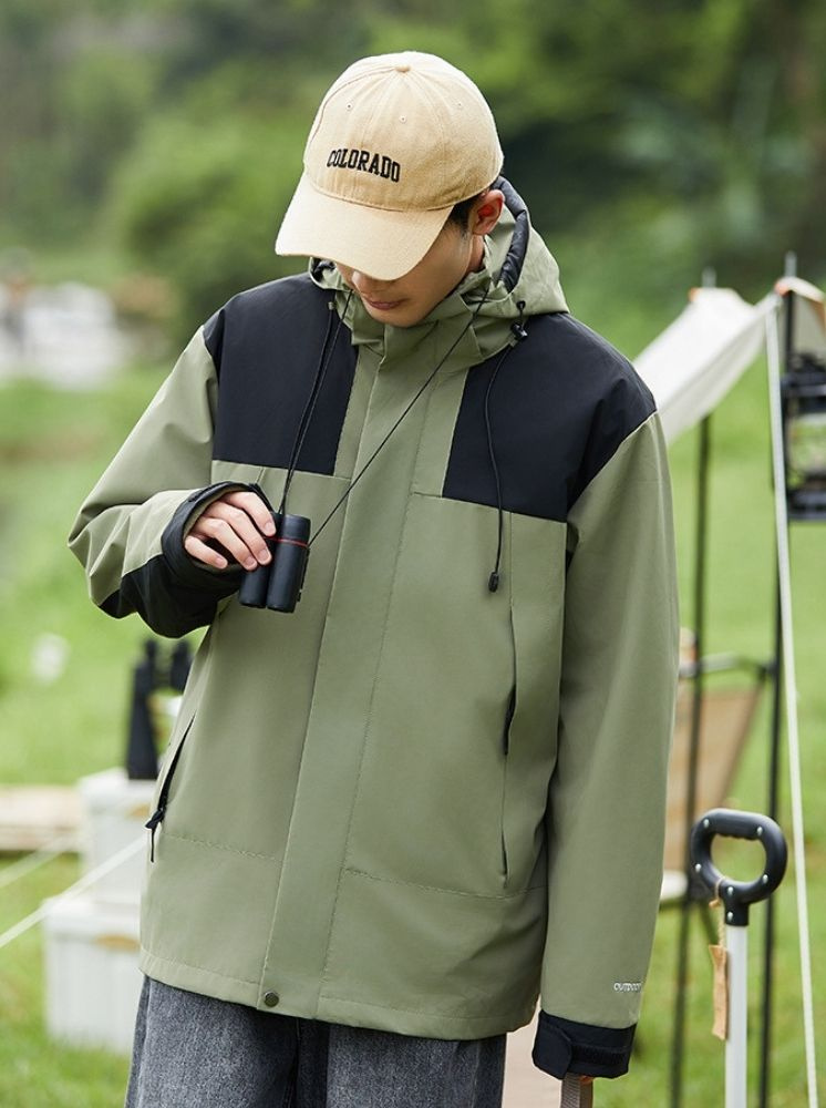 兩件式防水經典極地外套-軍綠(男)