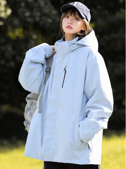 兩件式征服極地防水外套-淺藍